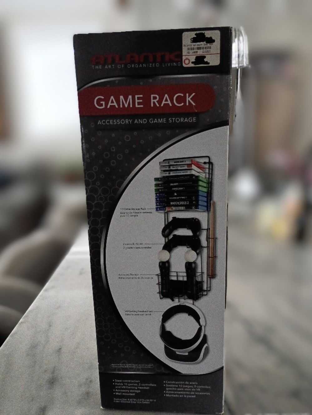 Black Game Rack - Video Game & Accessory Organizer